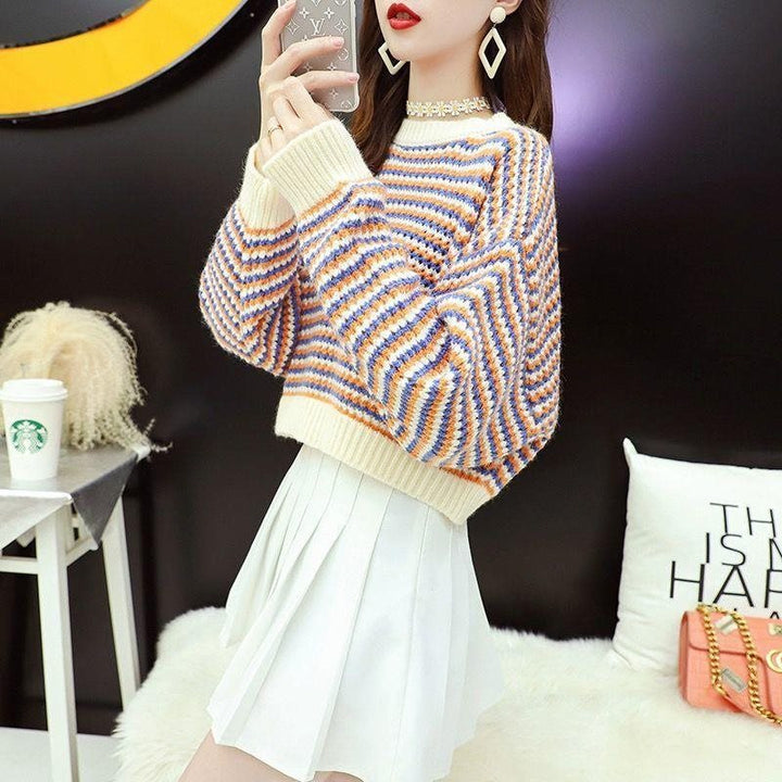 Women's Wavy Knit Sweater with Oversized Cut Lune London