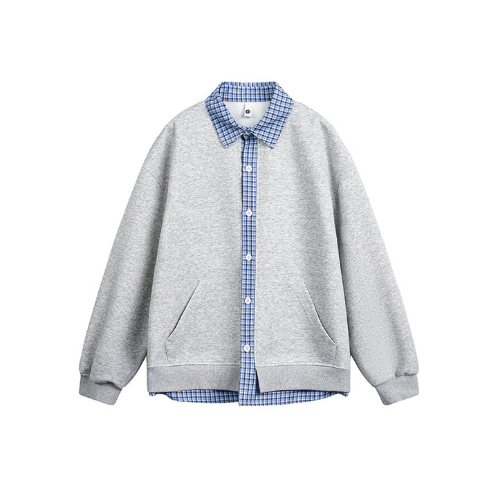 Ladies Oversized Casual Hoodie with Chic Shirt Collar