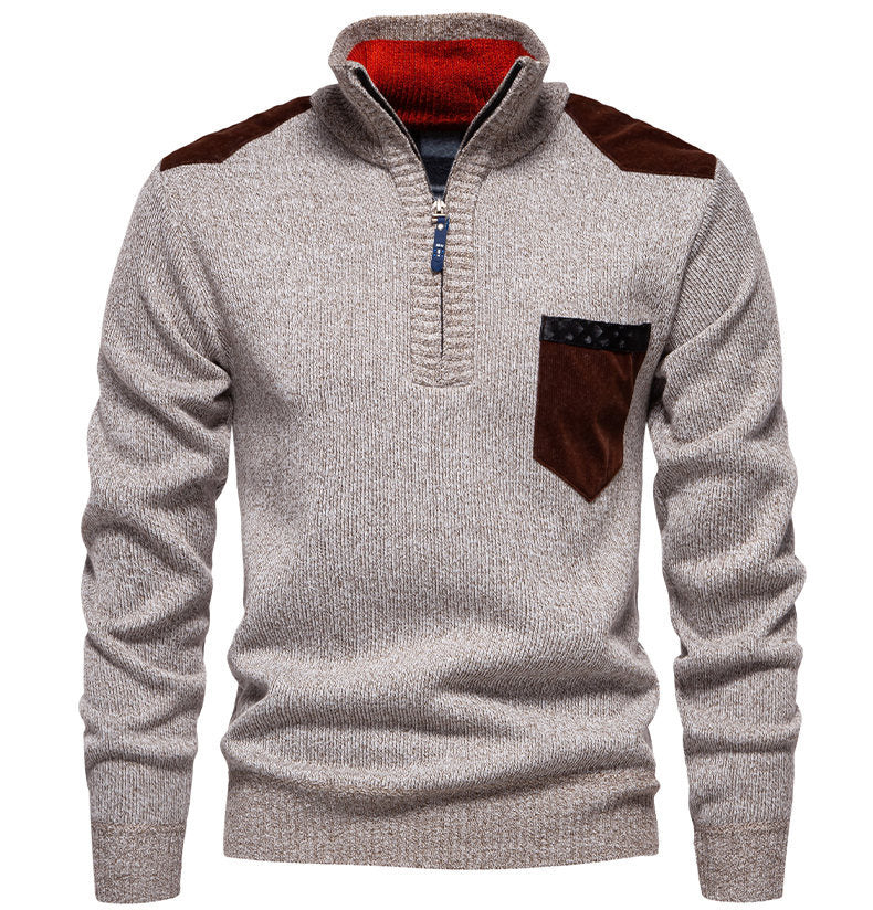 Men's sweater with high neck and trendy accents Lune London