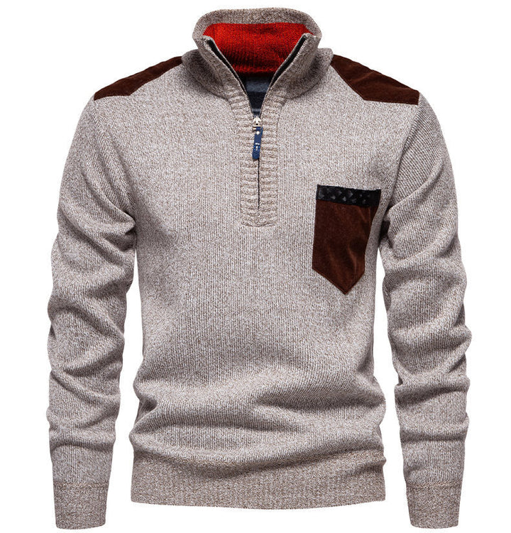 Men's Pullover with A Half-High Collar and Fashionable Accents Lune London