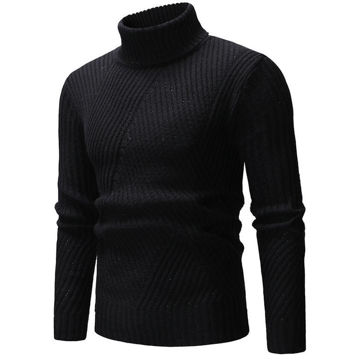 Trendy turtleneck sweater for men with textured design Lune London