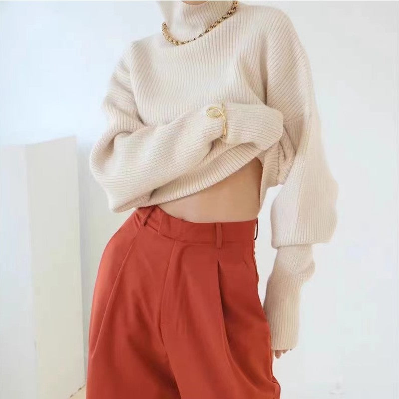 Pull à col roulé pour femmes avec design à côtes texturées Chic & Stil
