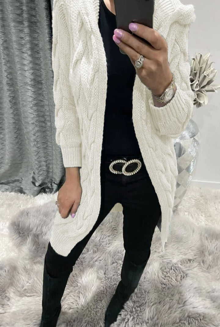 Chic and Still women's knit jacket with a trendy braid pattern