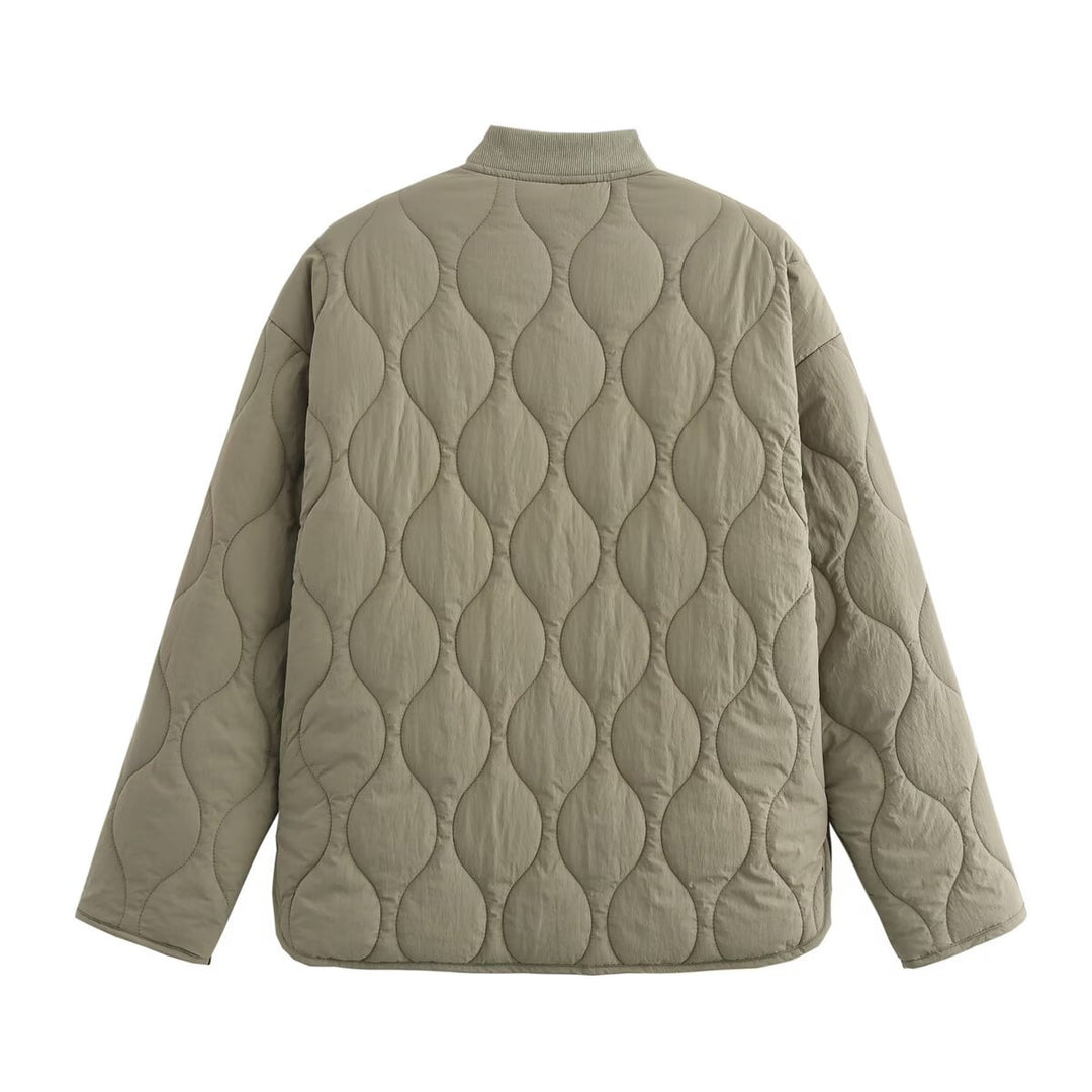 Quilted transition jacket for women with practical pockets and stylish stand-up collar Lune London