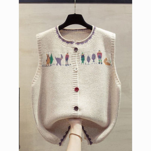 Gilet tricoté pour femmes avec motif ludique Chic & Stil
