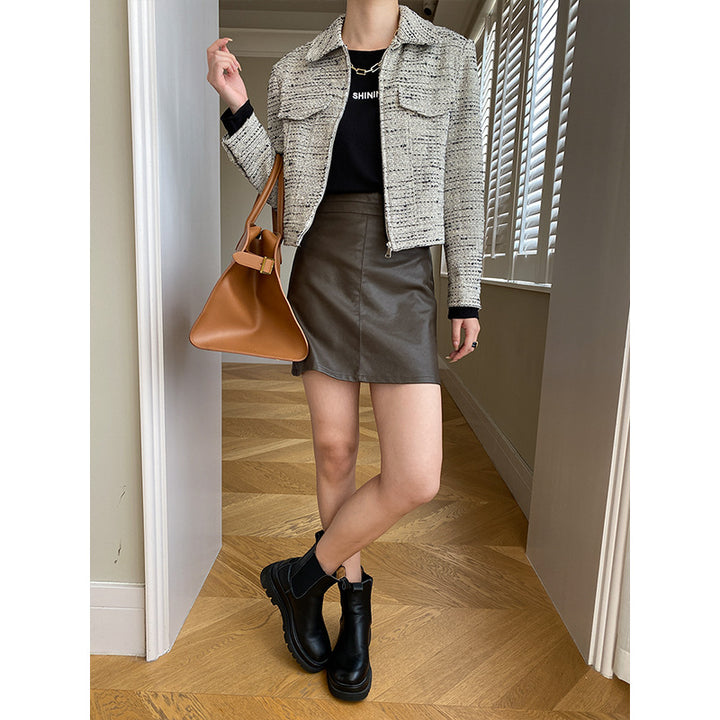 Ladies Fashion Boucle Jacket with Chesterfield Collar Chic & Stil