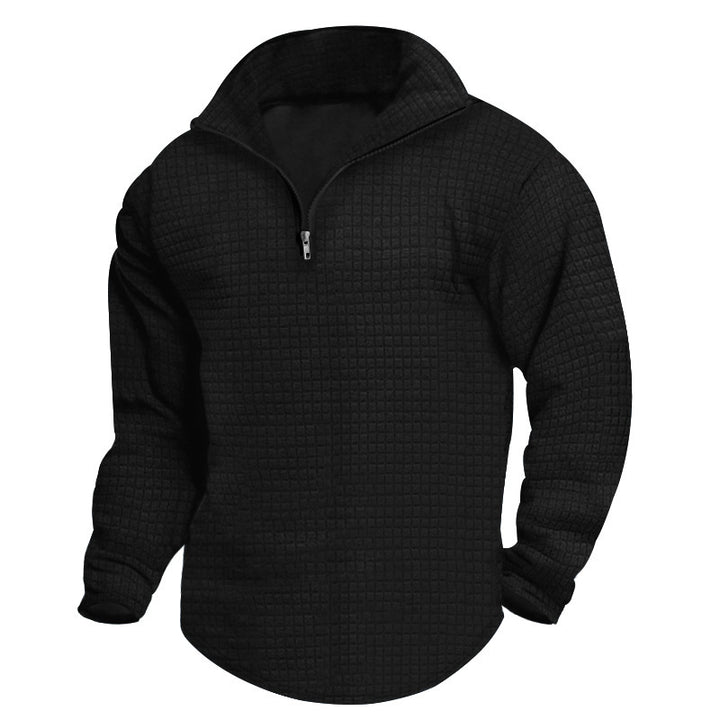 Men's High-Quality Fleece Sweater with Stand-Up Collar and Zipper Lune London