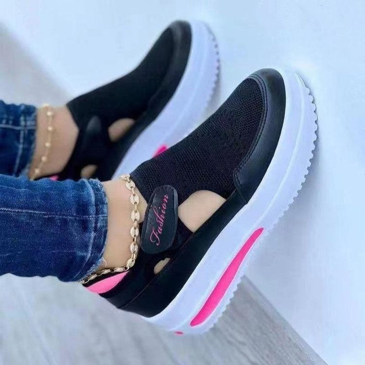 Women's slip-on sports sneakers with breathable material upper Lune London