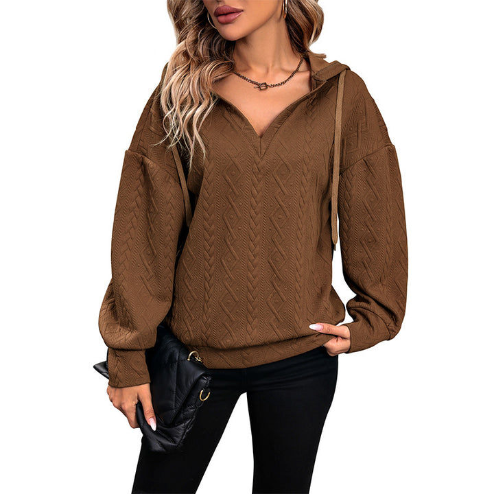 Women's sweater with hood and textured design Lune London