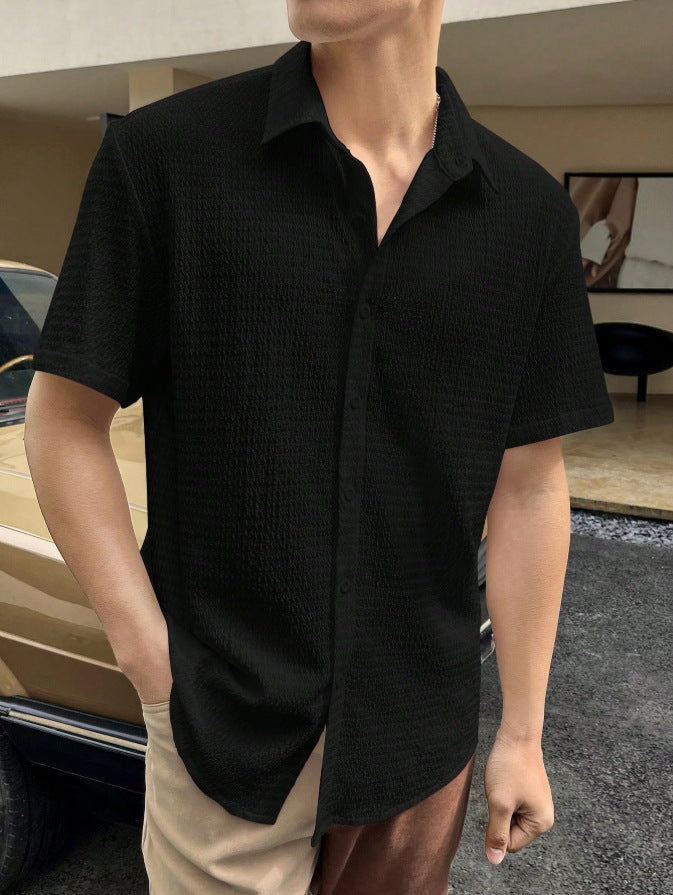 Casual short sleeve shirt for men with textured fabric Lune London