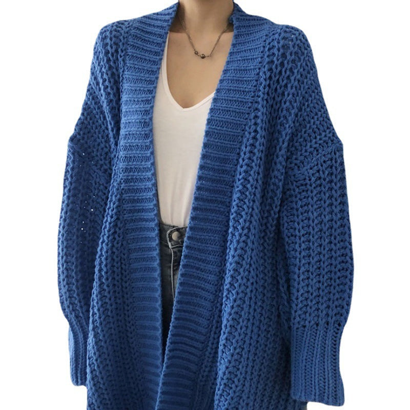 Oversized casual knit cardigan for women with open front Lune London