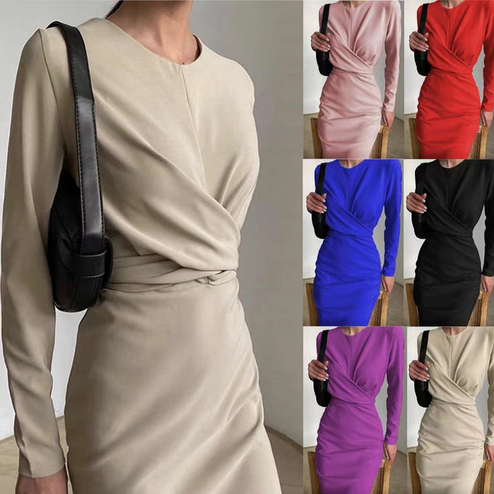 Fitted wrap dress for women with long sleeves and elegant cut Lune London