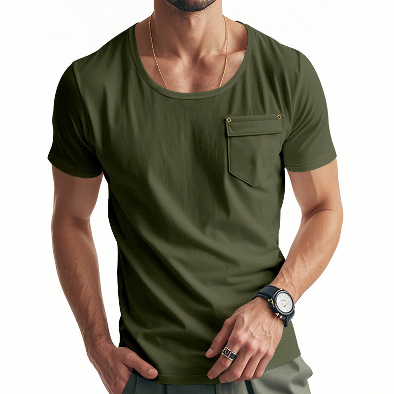 Breathable men's T-shirt with practical chest pocket Lune London