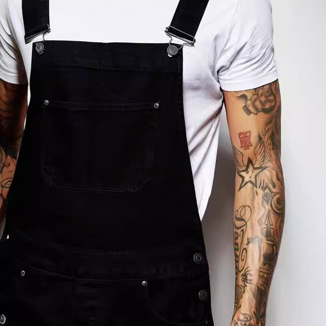 Men's Casual Denim Overalls with Adjustable Straps and Modern Fit Lune London