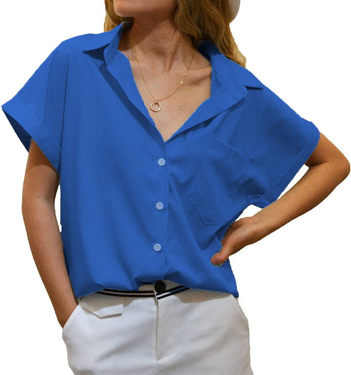Women short blouse with elegantly cut short sleeves Lune London