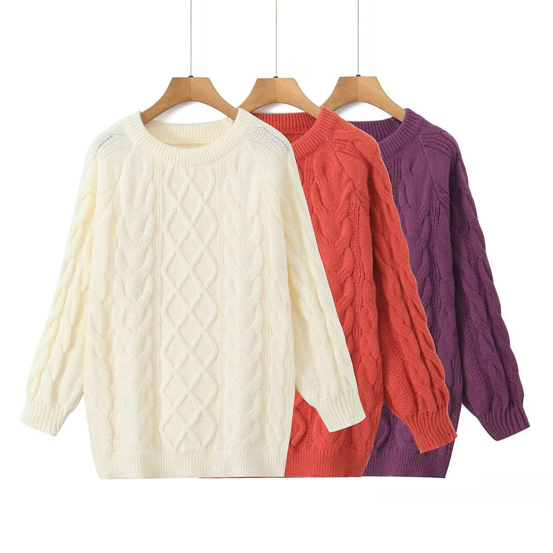 Pull en tricot luxueux pour femmes avec motif en cable Chic & Stil