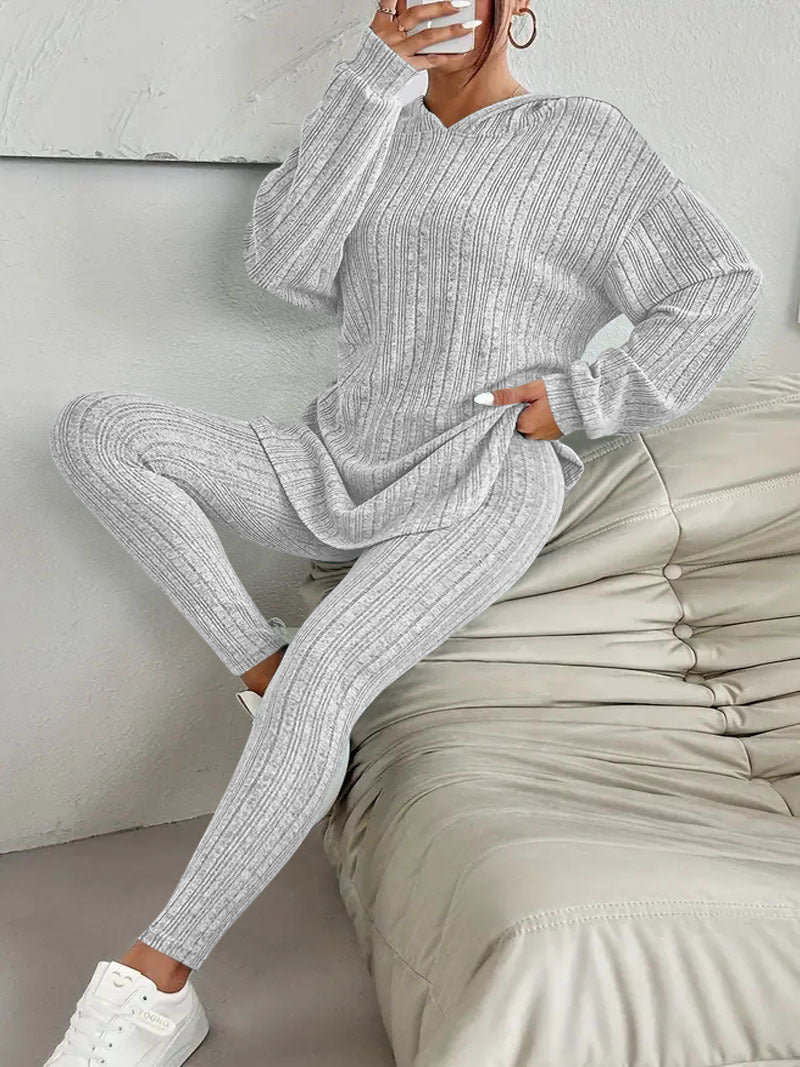 Women's legging set with textured long sleeve top and comfortable fit Lune London