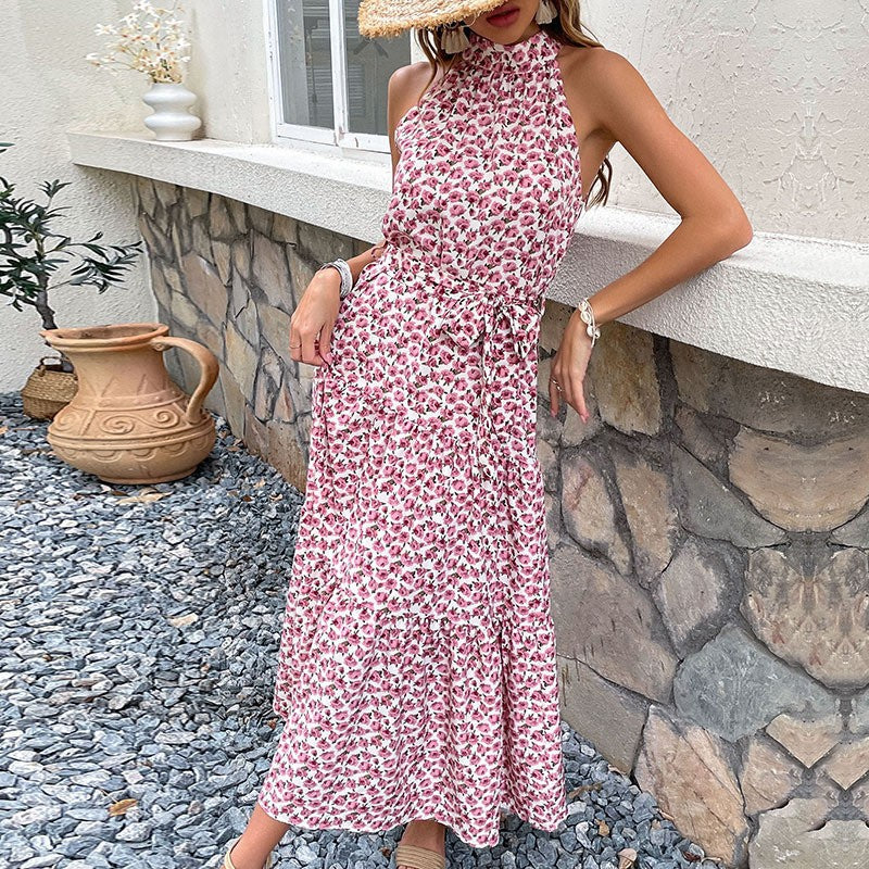 Lune London Women's Floral High Neck Maxi Dress