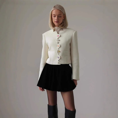 Fitted jacket for women with a unique button design Lune London