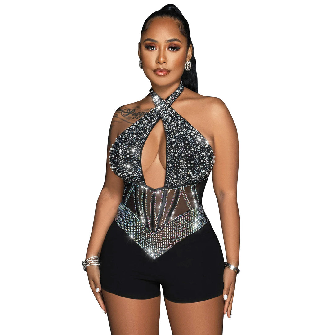 Ladies Cut-Out Chic Decorated Jumpsuit Style
