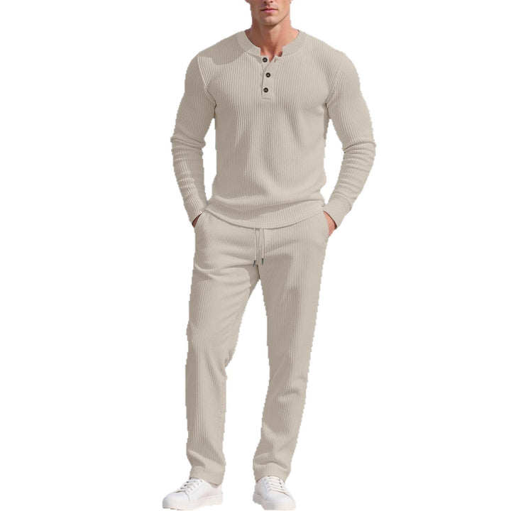 Men's Comfortable Long Sleeve Hoodie with Trendy Button Placket and Elastic Hem Finish Lune London