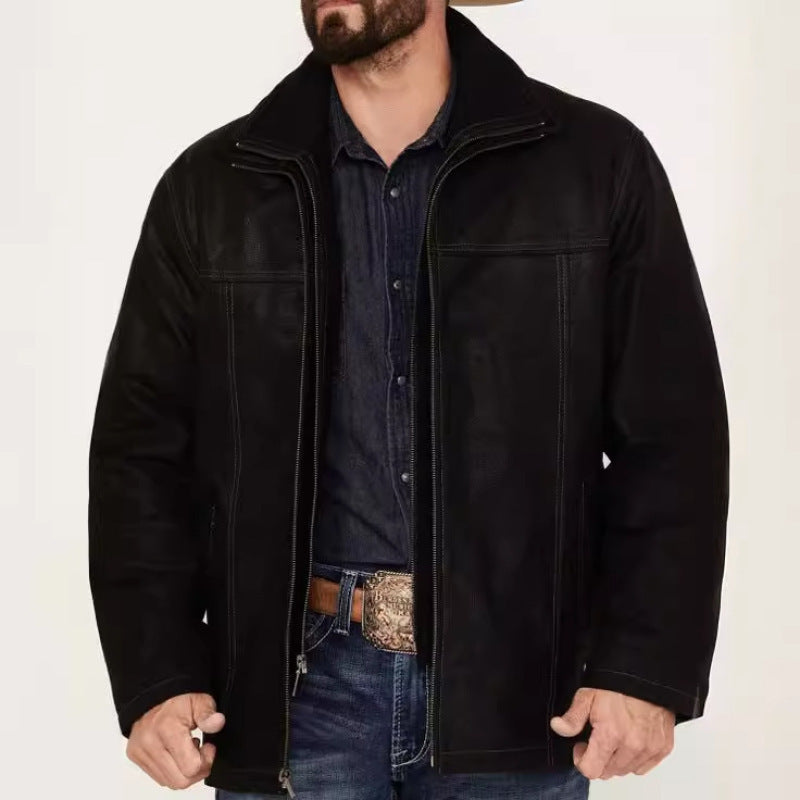 Versatile and sturdy suede jacket for men with functional pockets Lune London