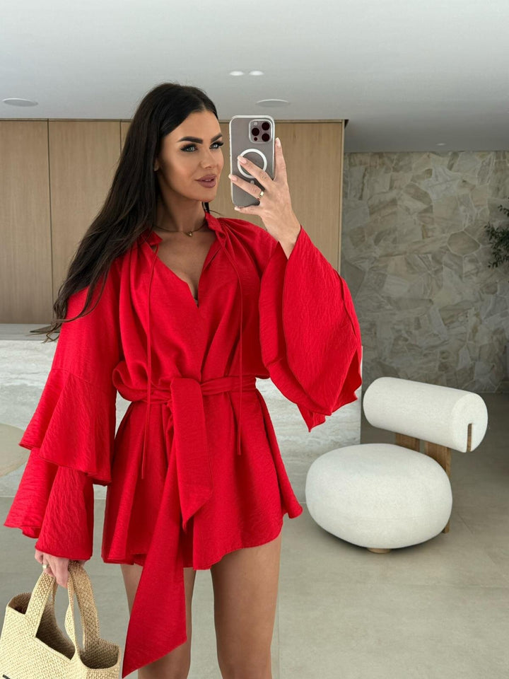 Ladies Mini Dress With Bell Sleeves Lune London