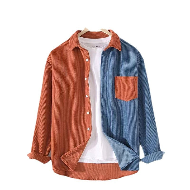 Ladies comfortable corduroy shirt dress with contrasting details Lune London