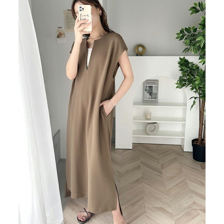 Ladies Elegant Maxi Dress V Neck Lune London