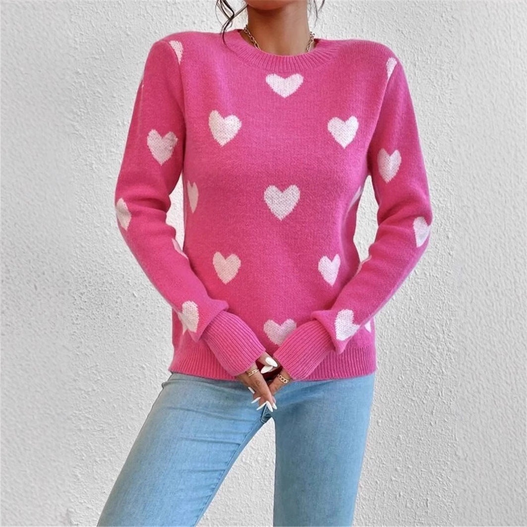 Ladies comfortable sweater with heart pattern Lune London