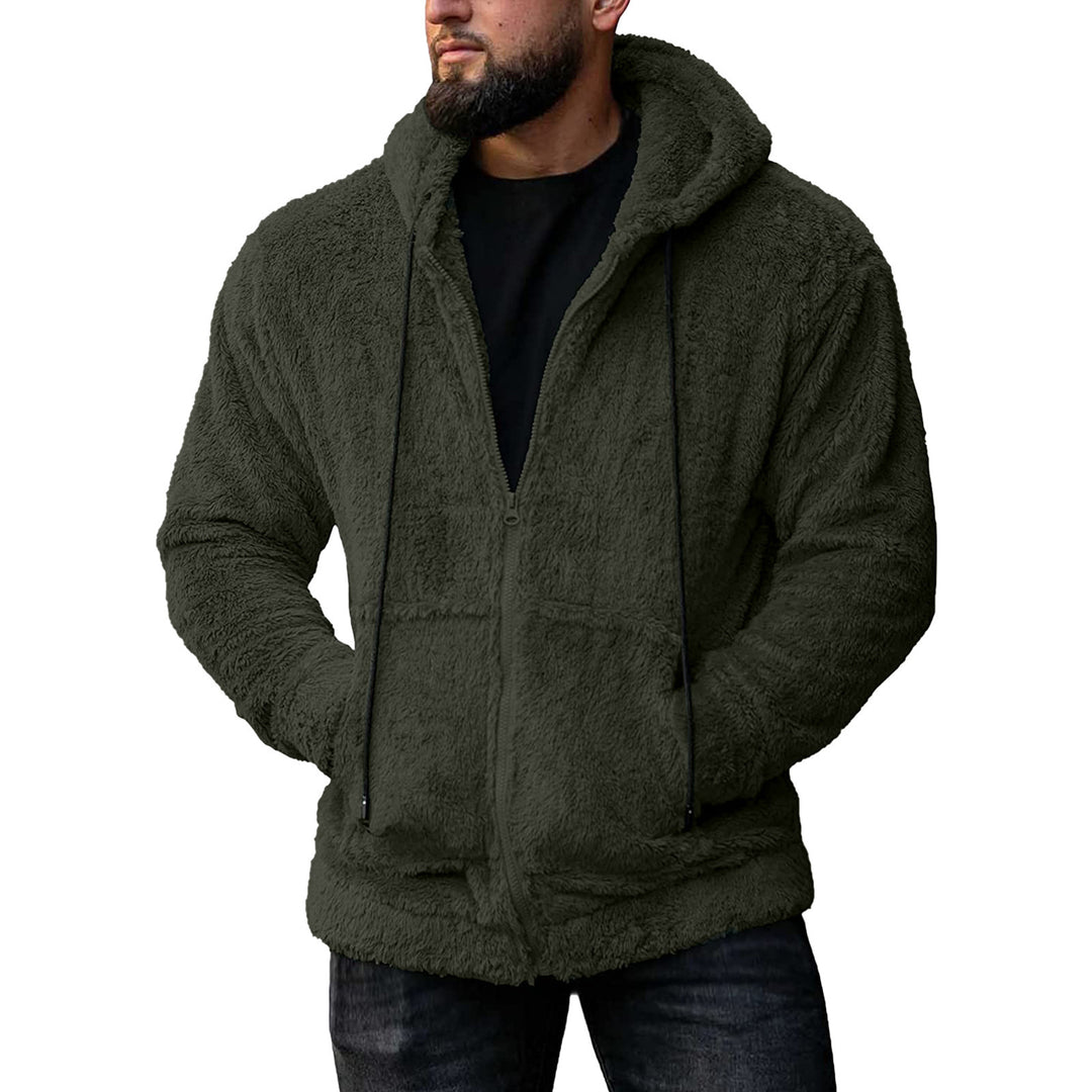 Cozy fleece jacket for men with hood and side pockets Lune London