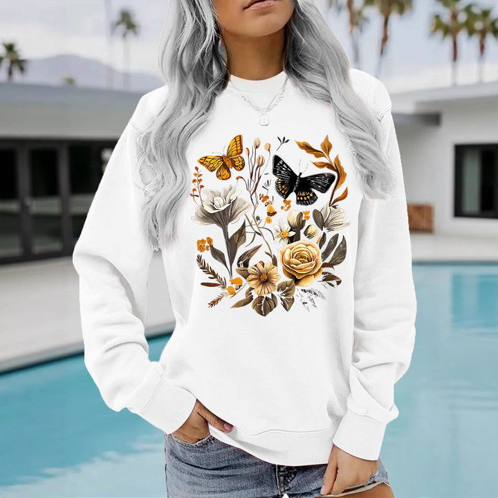 Sweat-shirt femme avec imprimé floral et coupe décontractée Chic & Stil