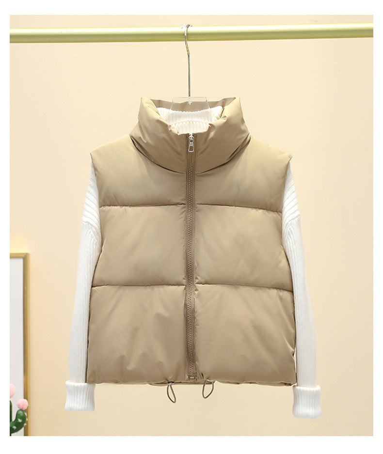 Ladies quilted gilet with high collar and adjustable waist Lune London