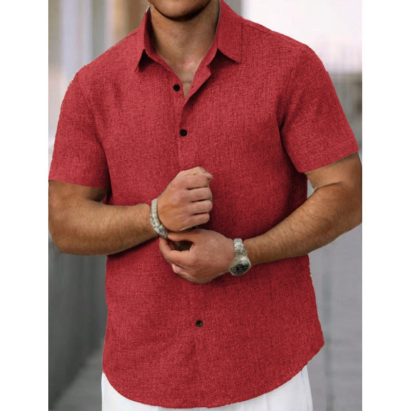 Short sleeve shirt for men in textured fabric Lune London