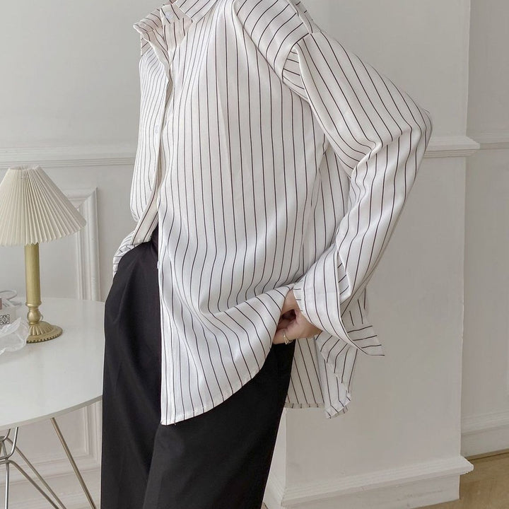 Blouse classique pour femmes avec fines rayures Chic & Stil