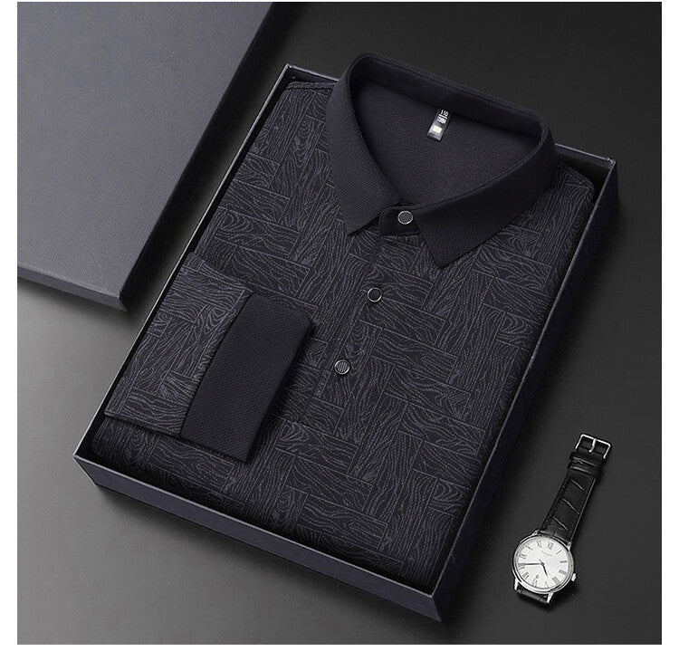 Elegant men's long sleeve shirt with textured design Lune London