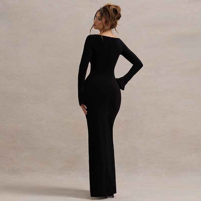 Lune London one shoulder slit maxi dress
