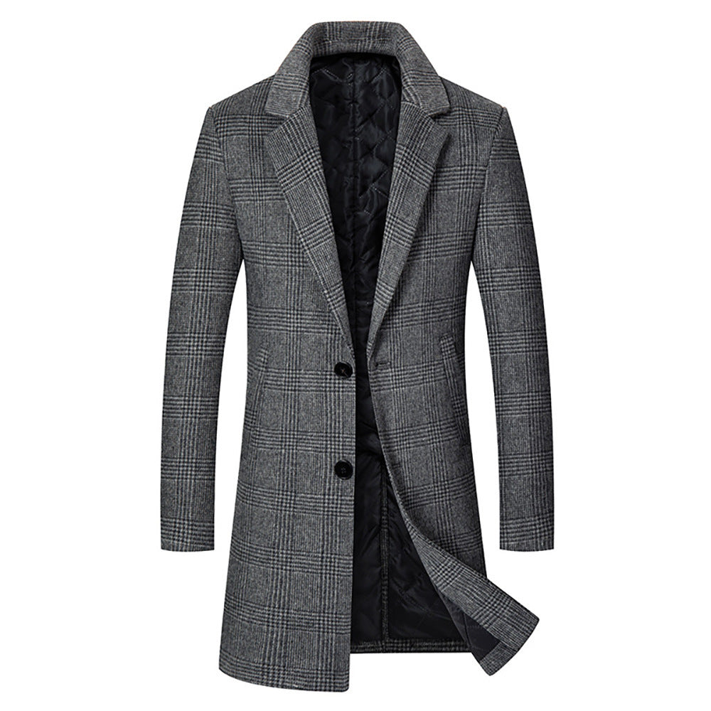 Elegant cinema coat for men with a targeted checkered pattern and a warm inner lining Lune London