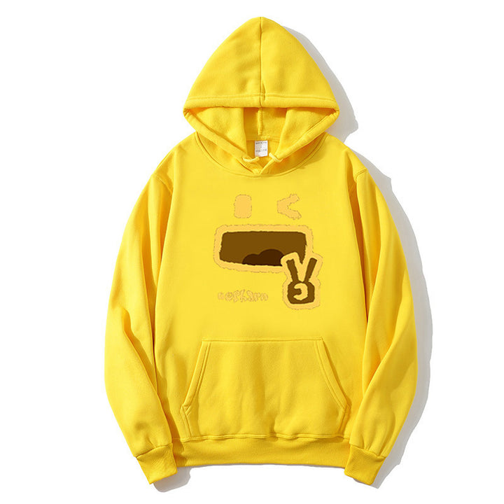 Women’s Hooded Sweatshirt with Creative Emoji Design Chic & Style
