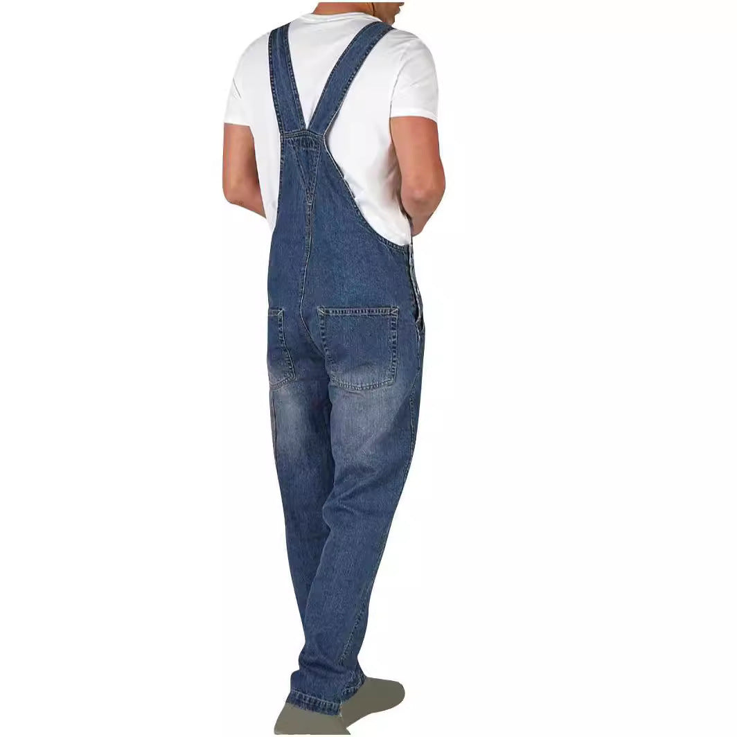 Men's denim overall in a casual cut with adjustable straps Lune London