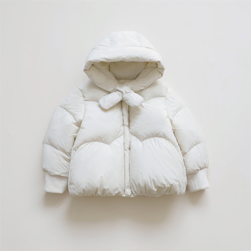 Ladies oversized quilted jacket with hood and high collar Lune London