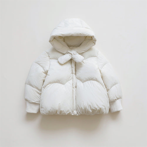 Ladies oversized quilted jacket with hood and high collar Lune London