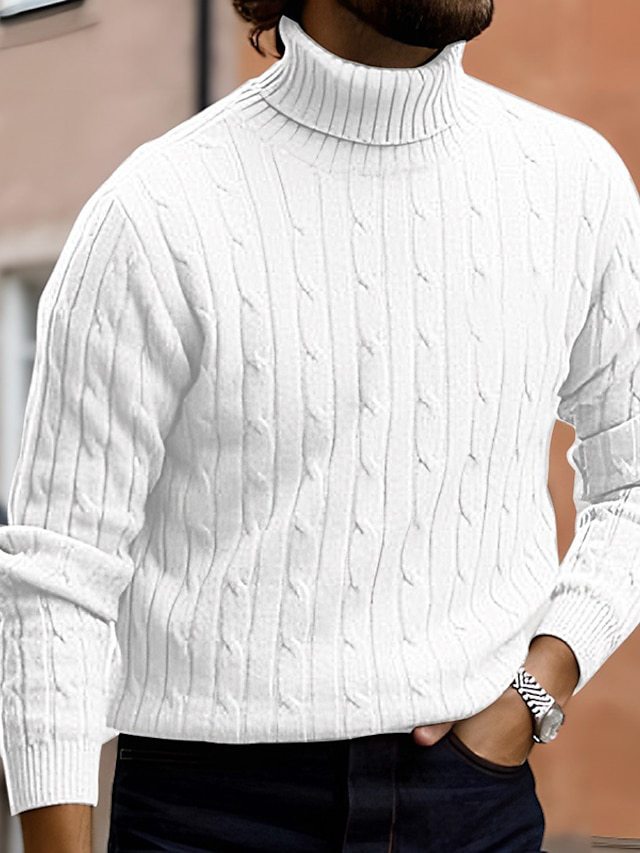 Men's High-Quality Turtleneck Sweater with a Fine Structure Lune London
