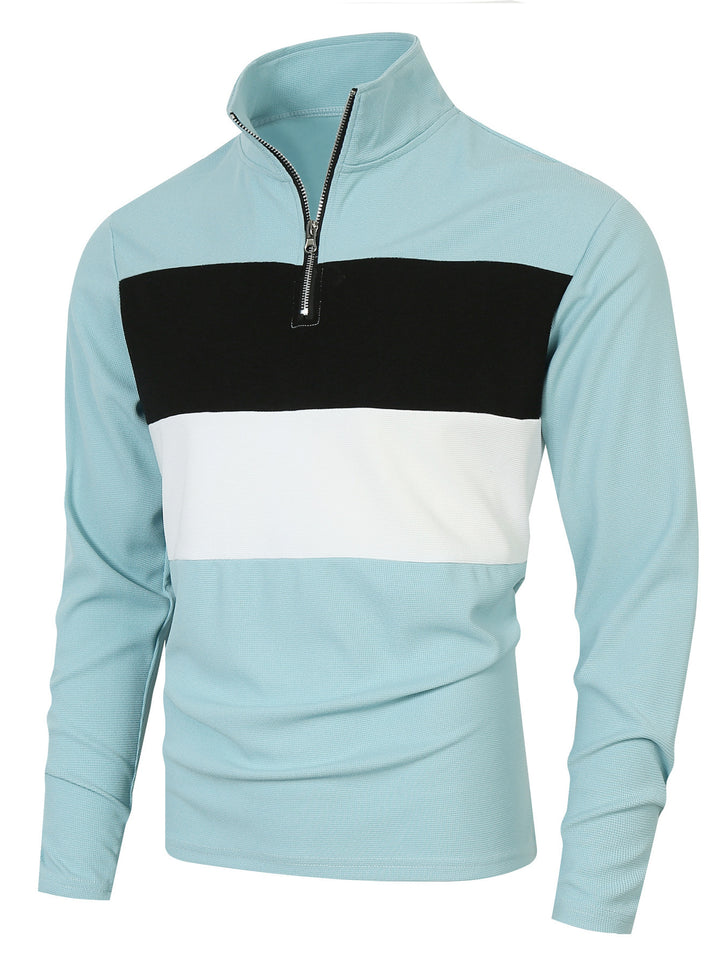 Trendy turtleneck sweater for men with zipper and structured design Lune London
