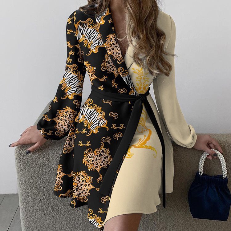 Chic wrap dress for women with animal print and long sleeves Lune London
