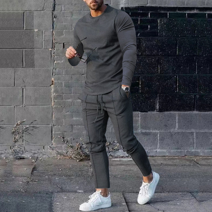 Men's Long Sleeve Sporty T-Shirt and Chino Jogging Pants Lune London