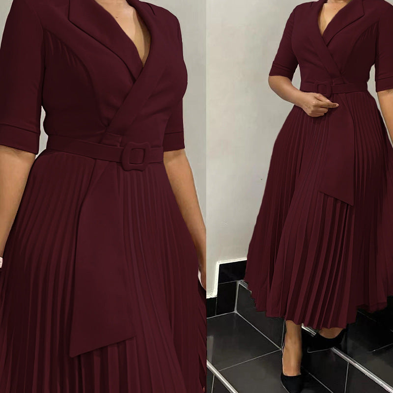 Pleated evening dress for women with fitted design Lune London