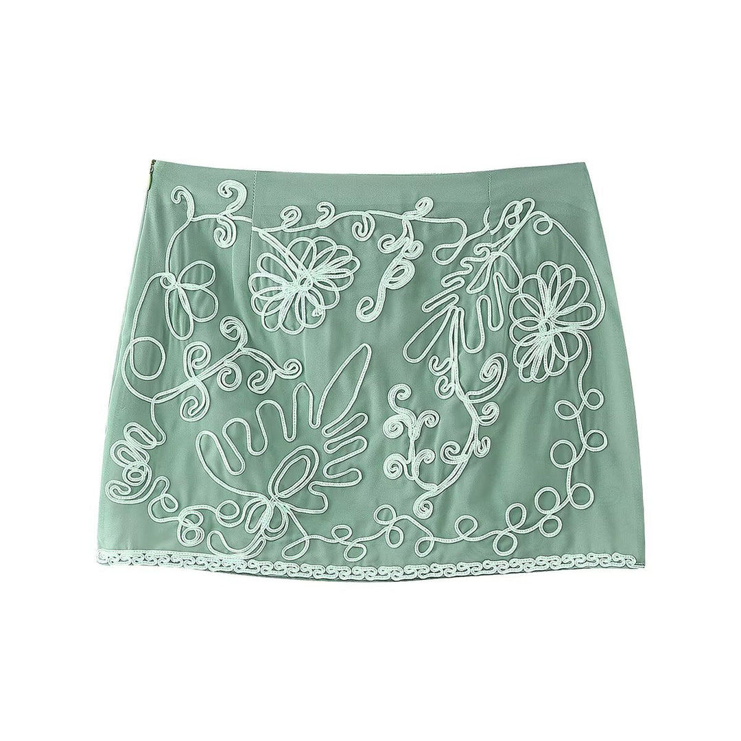 Women's skirt with floral embroidery Lune London