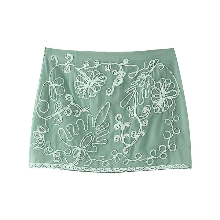 Women's skirt with floral embroidery Lune London