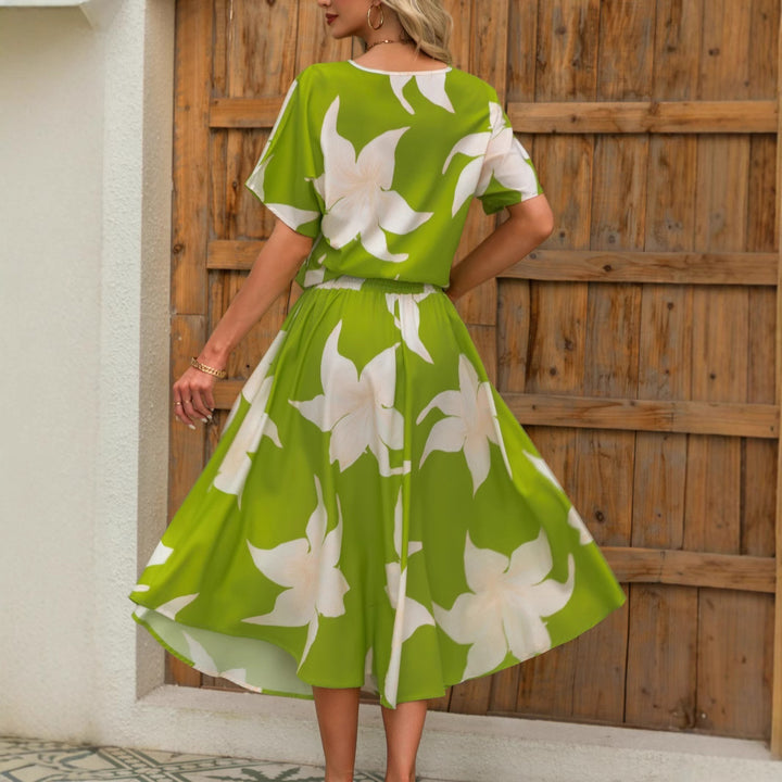Ladies Chic Floral Pattern Midi Dress